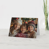 メリークリスマス クラシック カスタム ファミリー フォト シーズンカード (正面)