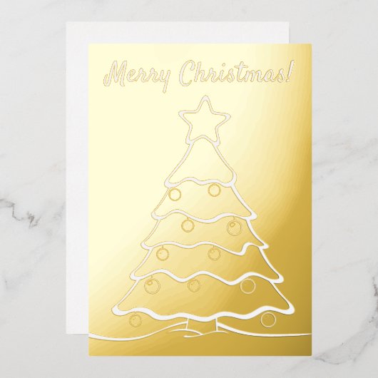 メリークリスマス!クリスマスの休日 箔シーズンカード (正面/裏面)