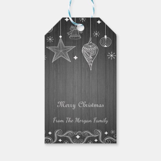 メリークリスマス、クリスマスオーナメントパーソナライズされた- ギフトタグ (正面)