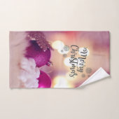 メリークリスマス、クリスマスオーナメントボール バスタオルセット (ハンドタオル)