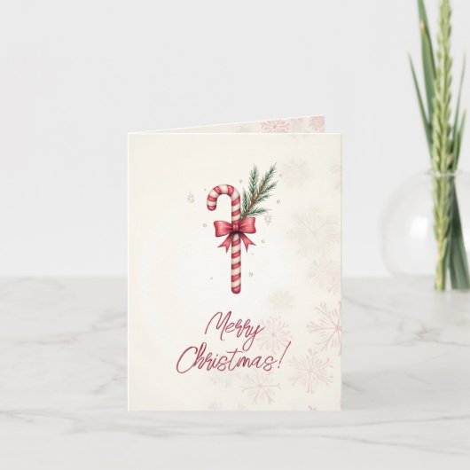 メリークリスマス!クリスマスカード。クリスマスキャンディ シーズンカード (正面)