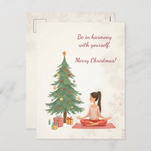 メリークリスマス!クリスマスカード。 シーズンポストカード (正面/裏面)