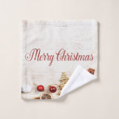 メリークリスマス,クリスマススイーツ,木質感 バスタオルセット (ウォッシュタオル)
