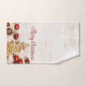 メリークリスマス,クリスマススイーツ,木質感 バスタオルセット (ハンドタオル)