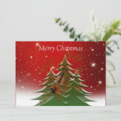 メリークリスマス – クリスマスツリーとバイオリン シーズンカード (スタンド正面)