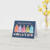 メリークリスマス クリスマスツリーとプレゼント カード (黄色い花)
