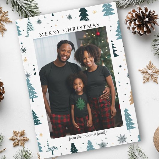 メリークリスマス!クリスマスツリーのパターン写真 シーズンカード