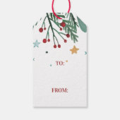 メリークリスマス、クリスマスツリーの枝、星 ギフトタグ (裏面)
