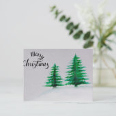 メリークリスマス、クリスマスツリーの水色 シーズンポストカード (スタンド正面)