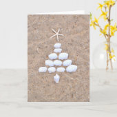 メリークリスマス – クリスマスツリーサンド カード (黄色い花)