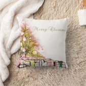 メリークリスマス、クリスマスツリープレゼント クッション (ブランケット)