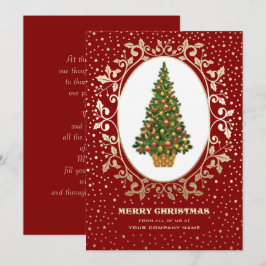 メリークリスマス.クリスマスツリー企業のカード 招待状