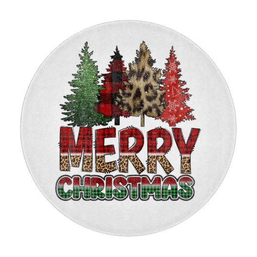 メリークリスマス・クリスマスツリー カッティングボード (正面)