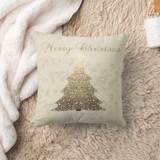 メリークリスマス、クリスマスツリー、キラキラ クッション (ブランケット)