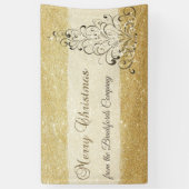 メリークリスマス，クリスマスツリー，キラキラ，会社 横断幕 (縦)