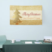 メリークリスマス、クリスマスツリー、キラキラ 横断幕 (トレードショー)