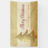 メリークリスマス、クリスマスツリー、キラキラ 横断幕 (縦)