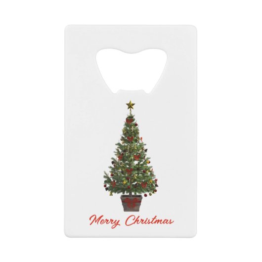 メリークリスマス クリスマスツリー クレジットカード栓抜き (正面)