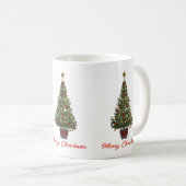 メリークリスマス。クリスマスツリー コーヒーマグカップ (正面右)