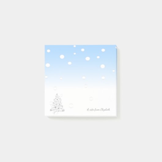 メリークリスマス、クリスマスツリー - 名入れ ポストイット (正面)