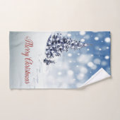 メリークリスマス、クリスマスツリー、雪 バスタオルセット (ハンドタオル)