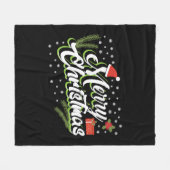 メリークリスマス – クリスマスデザイン フリースブランケット (正面(横))