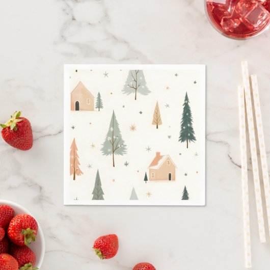 メリークリスマス!クリスマスナプキン。 スタンダードカクテルナプキン (インサイチュ)