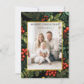 メリークリスマス!クリスマスパターン、シンプル写真 シーズンカード (正面)