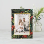 メリークリスマス!クリスマスパターン、シンプル写真 シーズンカード (スタンド正面)