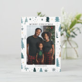 メリークリスマス!クリスマスパターン、シンプル写真 シーズンカード (スタンド正面)