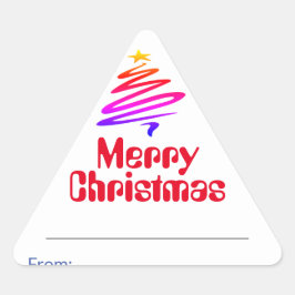 メリークリスマス.クリスマスプレゼント三角形ステッカー 三角形シール