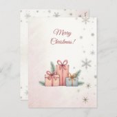 メリークリスマス!クリスマスプレゼント、сクリスマスのカード。 シーズンポストカード (正面/裏面)