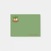 メリークリスマス、クリスマスベル、グリーンパーソナライズされた ポストイット (正面)