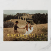 メリークリスマス |クリスマスホリデー写真 箔シーズンカード (正面)