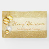 メリークリスマス、クリスマスボール、キラキラ 横断幕 (横)