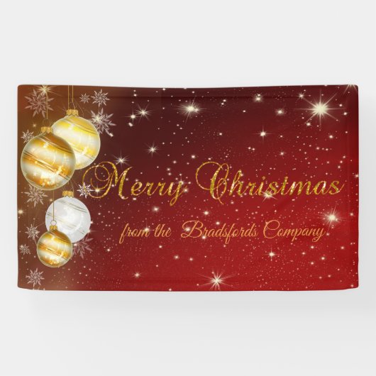 メリークリスマス，クリスマスボール，ブラック 横断幕 (横)