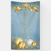 メリークリスマス、クリスマスボール、星、スパークル 横断幕 (縦)