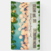 メリークリスマス，クリスマスボール 横断幕 (縦)