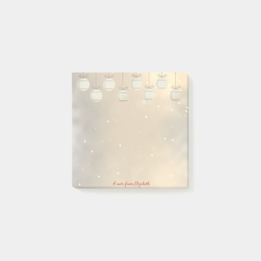 メリークリスマス、クリスマスボール、金ゴールドパーソナライズされた- ポストイット (正面)