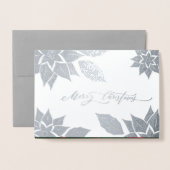 メリークリスマス.クリスマスラグリー 箔カード (封筒付き正面)