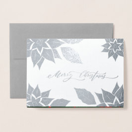 メリークリスマス.クリスマスラグリー 箔カード