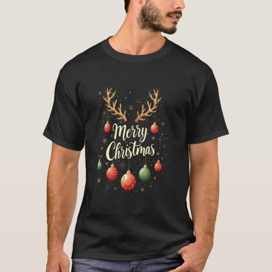メリークリスマス クリスマス装飾 Tシャツ (正面)