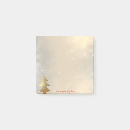 メリークリスマス、クリスマス金ゴールドツリーパーソナライズされた- ポストイット (正面)