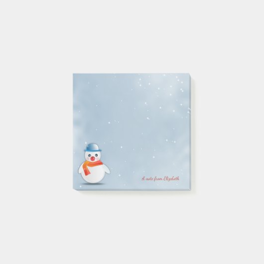 メリークリスマス、クリスマス雪だるまパーソナライズされた- ポストイット (正面)