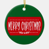メリークリスマス – クリスマス飾り セラミックオーナメント (正面)