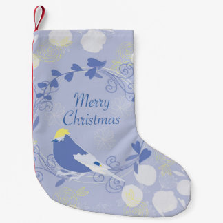 メリークリスマス、クリスマス、鳥、花、自然 スモールクリスマスストッキング