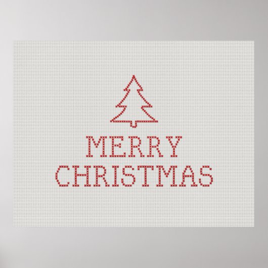 メリークリスマス　クロスステッチサイン ポスター (正面)