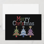 メリークリスマス クロス クリスマスツリー レトロ シーズンカード (正面/裏面)
