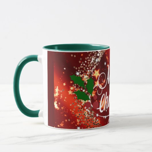 メリークリスマス、グリッターと輝き マグカップ (左)