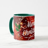 メリークリスマス、グリッターと輝き マグカップ (正面左)